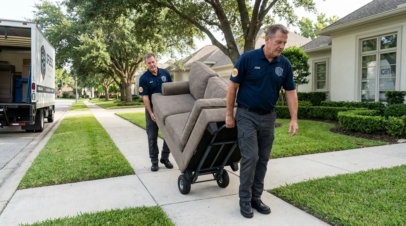 Local residential moving crew loading furniture in West Alexandria, OH